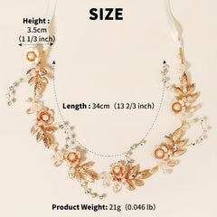 Crystal Wedding Headband for Women - Flower Leaves Headpiece