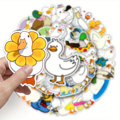 50pcs Duck Stickers Waterproof Vinyl Decals with Colorful Cartoon Designs