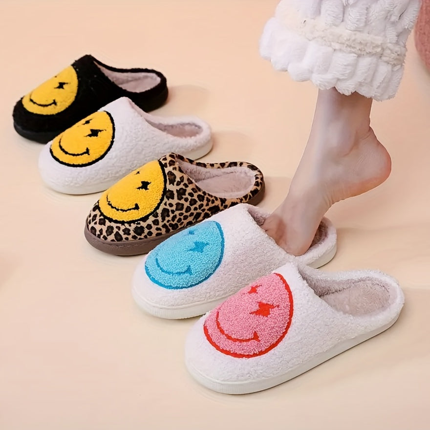 Cozy Lightning Smile Face Slippers for Women