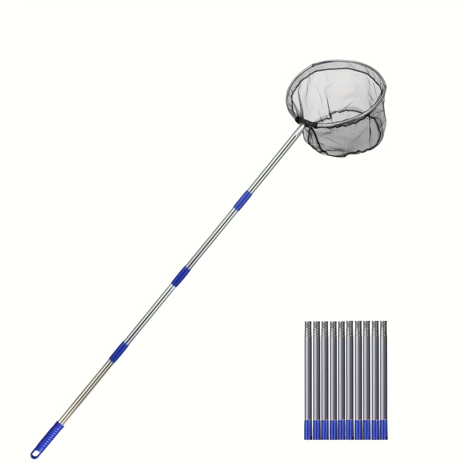 Portable Fishing Landing Net w/ Telescoping Pole Handle for Freshwater