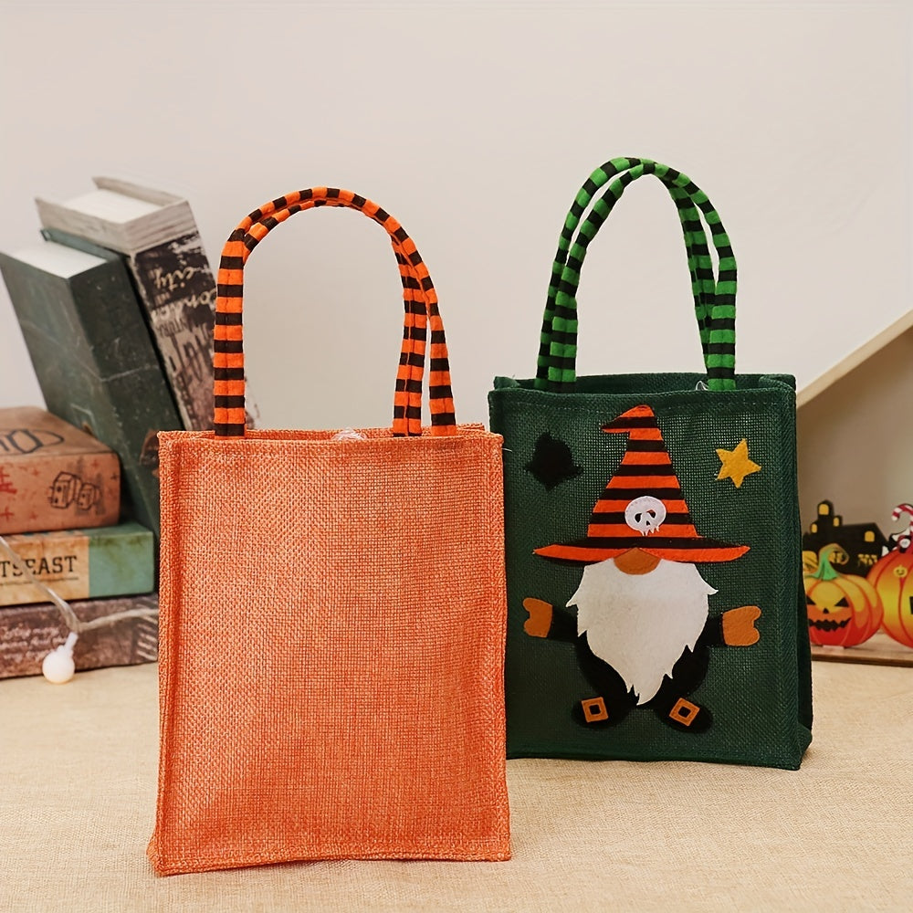 Halloween Burlap Tote Bag Forest Man Gift No Face Doll Candy Bag