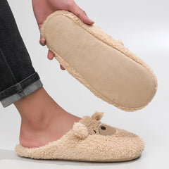Men's Cartoon Animal Slippers for Indoor Bedroom - Autumn & Winter