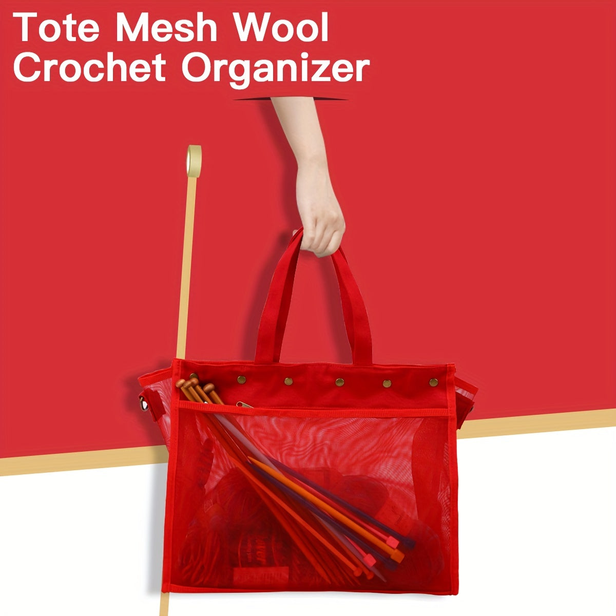 1pc Portable Crochet Storage Bag Knitting Bag Crochet Storage Tote Bag