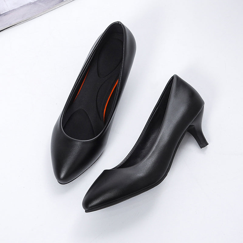 Women's Pointed Toe Kitten Heel Court Shoes