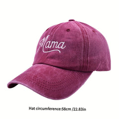 Mama Embroidery Baseball Cap Distressed Sports Hat For Women