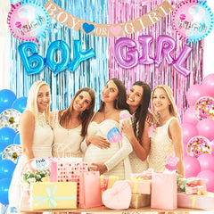 Gender Reveal Party 105pcs Decoration Set with 36" Balloon Pink & Blue Balloons