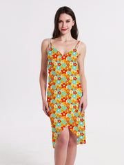 V Neck Spaghetti Straps Cover Up Wrap Beach Dress Women's Swimwear