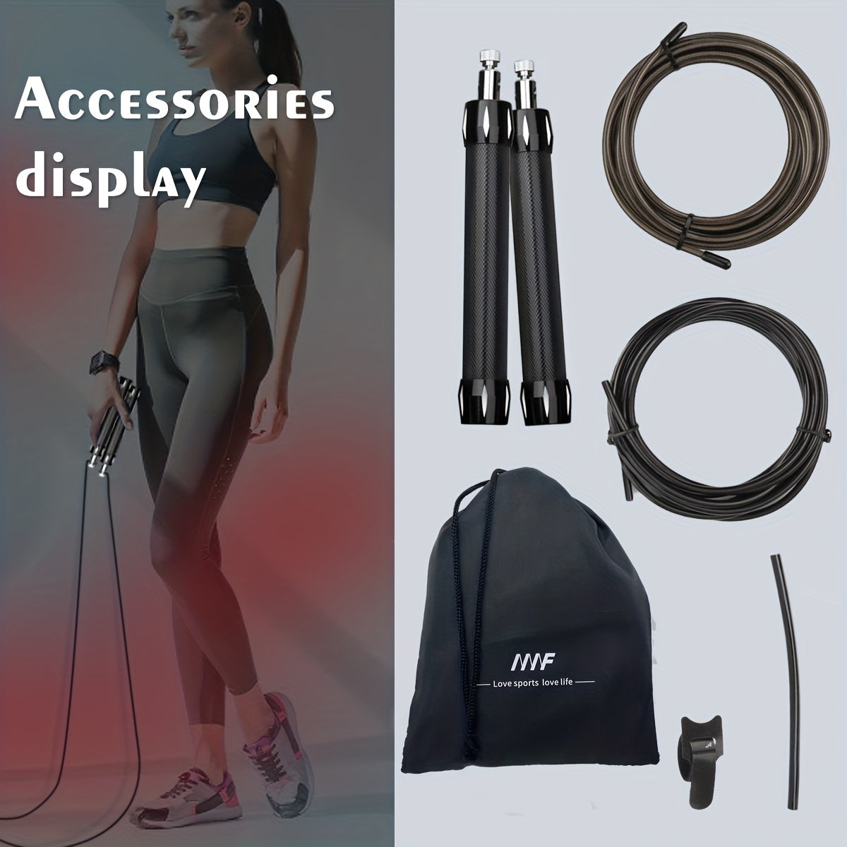 Adjustable Metal Handle Jump Rope for Men and Women with Storage Bag