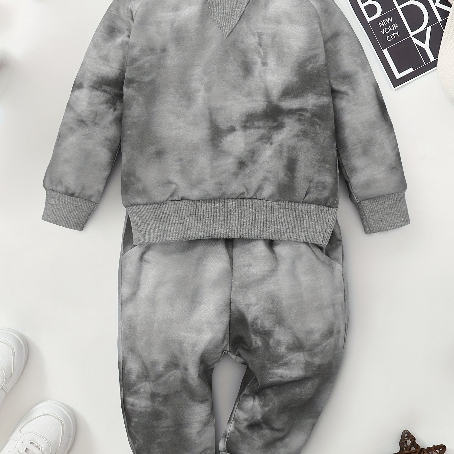Toddler Boy's Tie Dye Sweatshirt & Sweatpants Set Casual Outfits