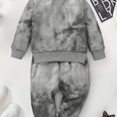 Toddler Boy's Tie Dye Sweatshirt & Sweatpants Set Casual Outfits