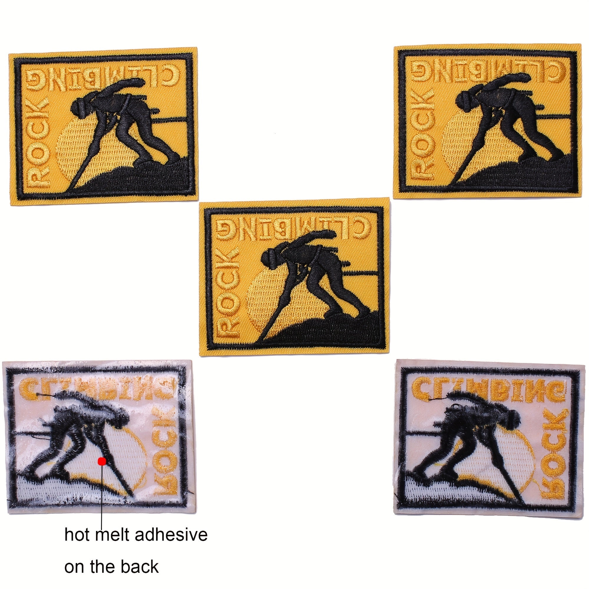 J CARP 5pcs Iron Patches For Men Rock Climbing Embroidered Appliques Denim Patch