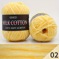 2pcs Milk Cotton Yarn 100 Acrylic Soft Warm Yarn for Crochet Knitting