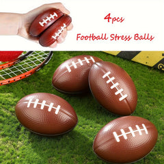 4pcs Foam Toy Footballs Brown Stress Ball for Party Favors