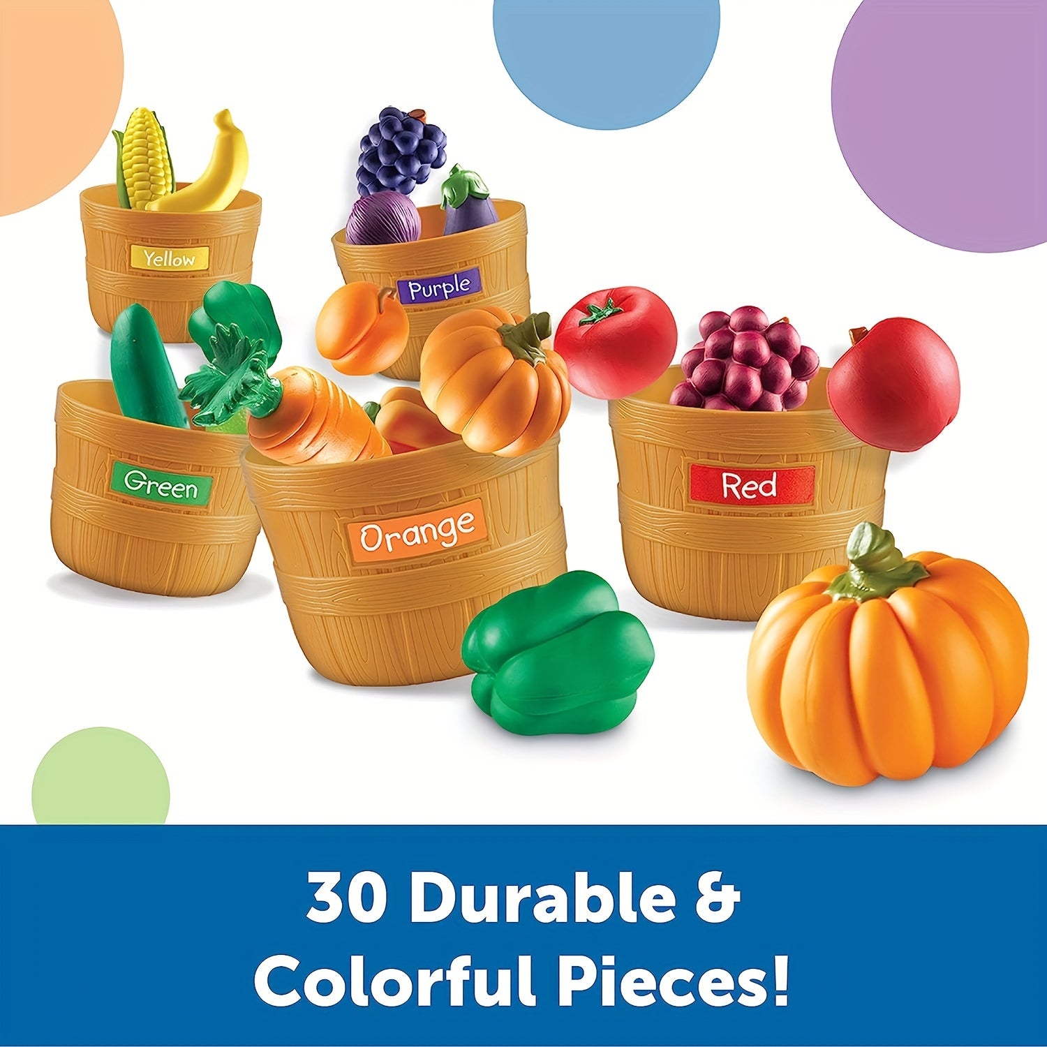 Farmer's Market Sorting Set Toy for Toddlers Pretend Play Food Set