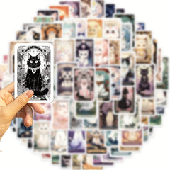 78pcs Cartoon Cat Tarot Series Stickers DIY Creative