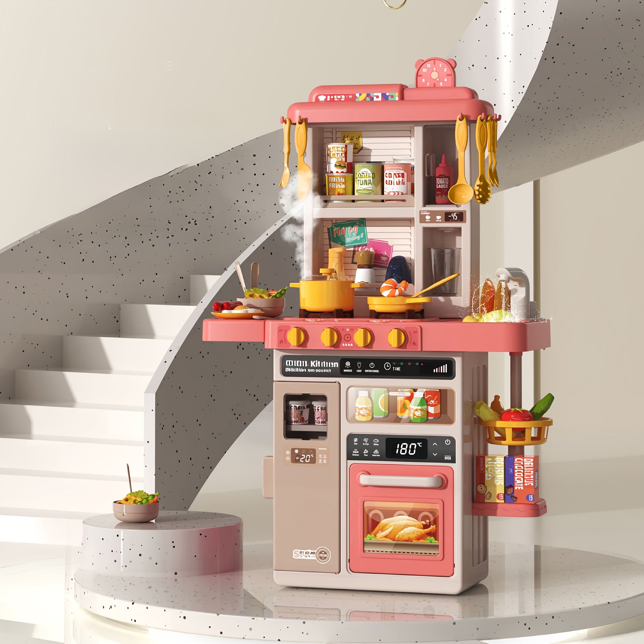 Interactive Pretend Play Kitchen Toy Set for Kids 3-6 Years - Christmas Gift