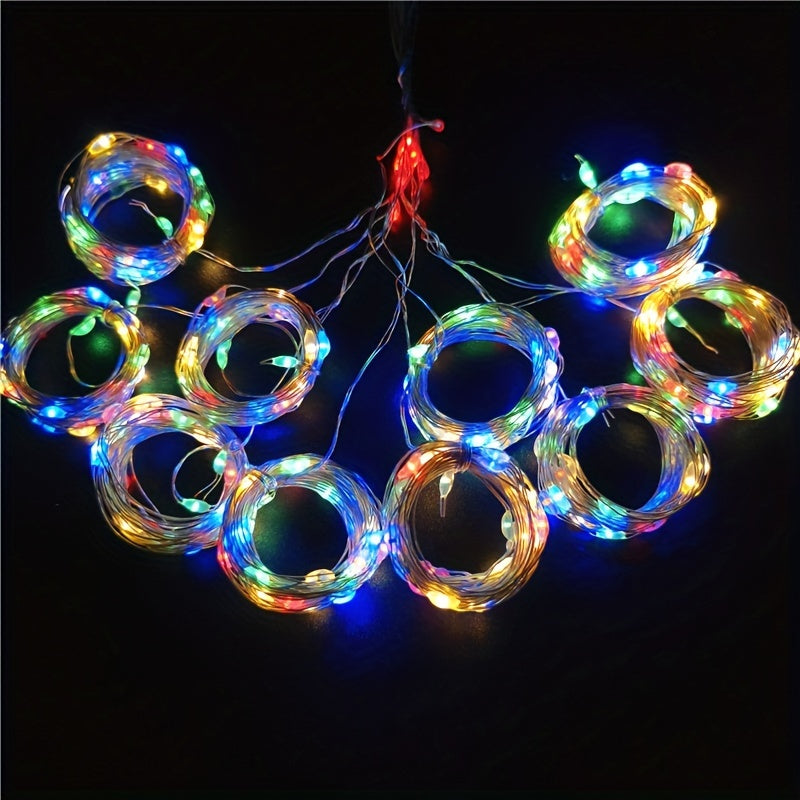 Remote Control LED Christmas Lights Copper Wire Curtain String Fairy Light