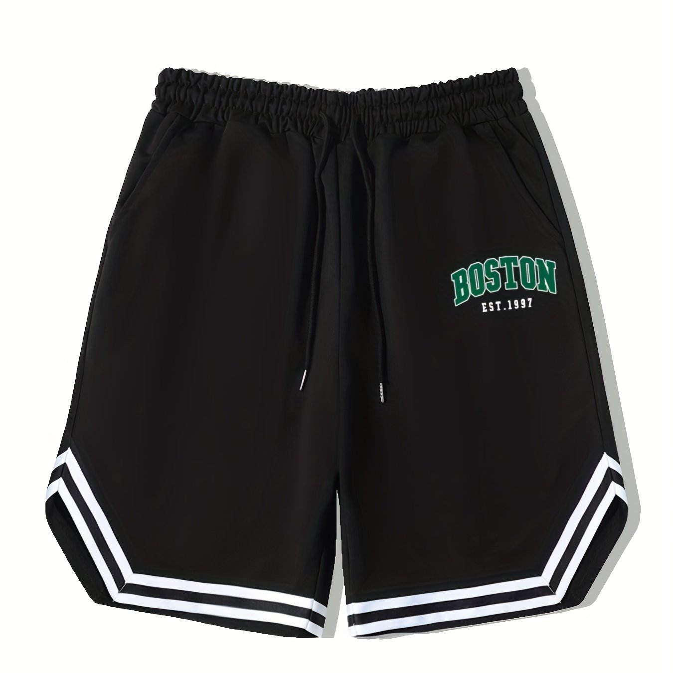 Men's Boston Graphic Drawstring Streetwear Shorts