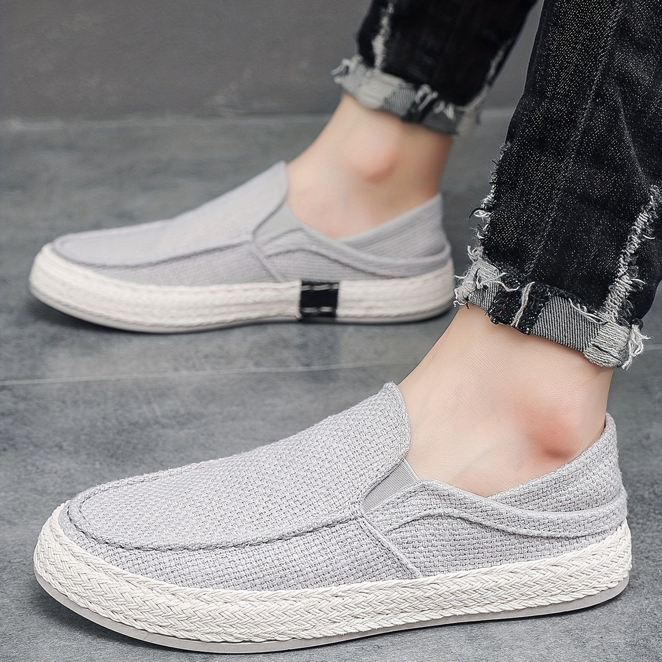 Men's Lightweight Canvas Loafers Slip-On Shoes