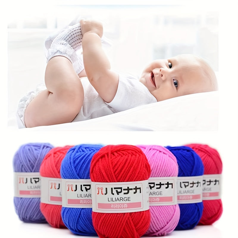 4pcs 4 ply Soft Cotton Yarn for DIY Knitting Crocheting Sweater Scarfts 25g