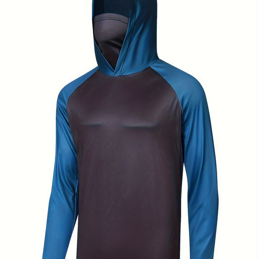 Men's UPF 50 Sun Protection Hoodie with Mask Long Sleeve