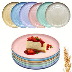 Set of 6 22cm Plastic Dinner Plates Reusable and Sturdy Unbreakable Dishes