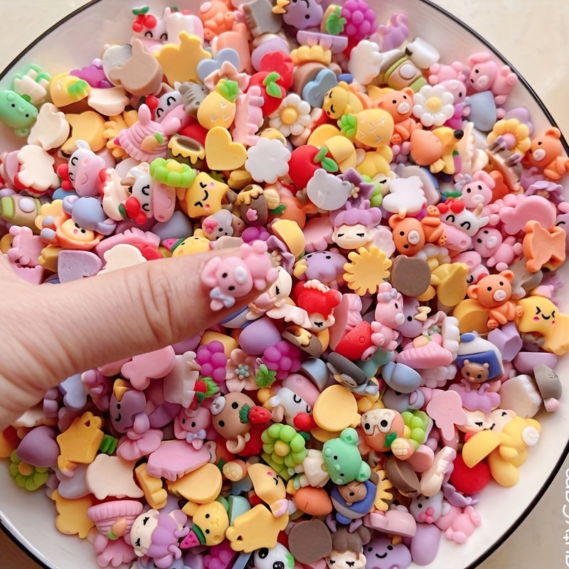 50 Mixed Small Flower Animal Resin Beads DIY Accessories