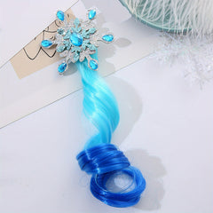 3pcs Children Gradient Wig Hair Clips Long Curly Hair Girls Braided Hair Rope
