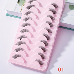 10 Pairs Natural Fluffy Faux Mink Lashes for False Eyelashes Extension