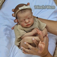 19" Reborn Baby Doll Finished Soft Touch 3D Skin Hand Draw Hair