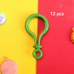 12pcs Colored Light Bulb Buckle Keychain Plush Doll Hook