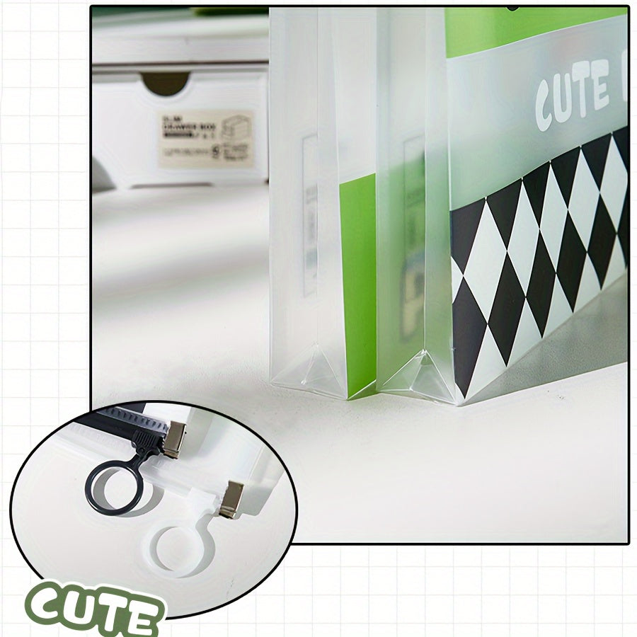 1pc Panda Style Office Document Bag A4 File Bag Large Capacity File Storage Bag