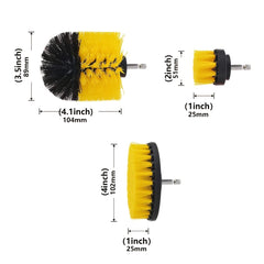 3pc Drill Brush Scrubber Kit for Grout Floor Tub Tile Cleaning