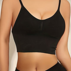 Solid Sports Bra Soft & Comfy Yoga Fitness Bra