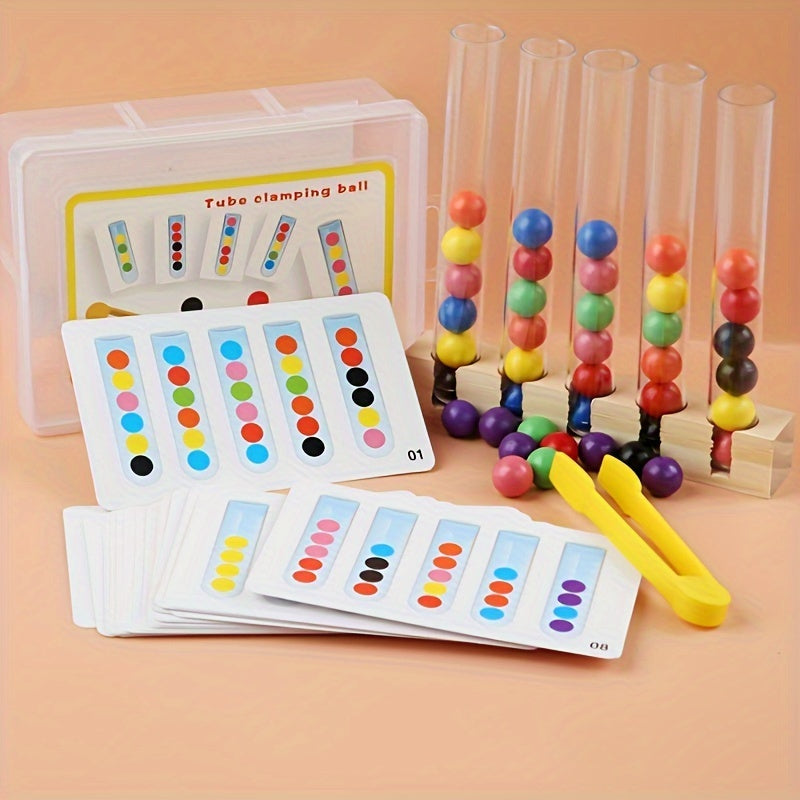 Clip Beads Test Tube Toy Rainbow Beads Game Sorting Toys Counting