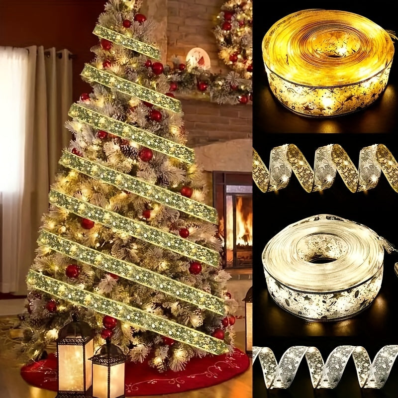 Christmas Tree Decorative Light Ribbon with 30 LED Lamps