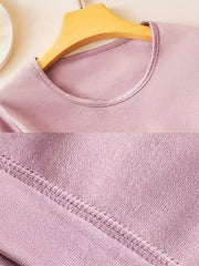 Women's Thermal Underwear Set Long Sleeve Crew Neck Tops & Pants
