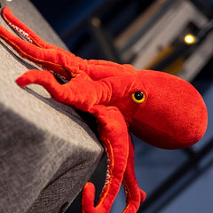 15in Red Octopus Soft Stuffed Toy Lifelike Marine Animal Doll Yellow Eyes