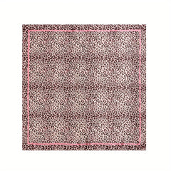 Leopard Chain Print Shawl Satin Square Scarf Bandana Silk Head Wrap
