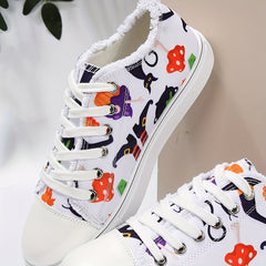 Halloween Print Skate Shoes Lightweight Breathable Low Top Sport Shoes