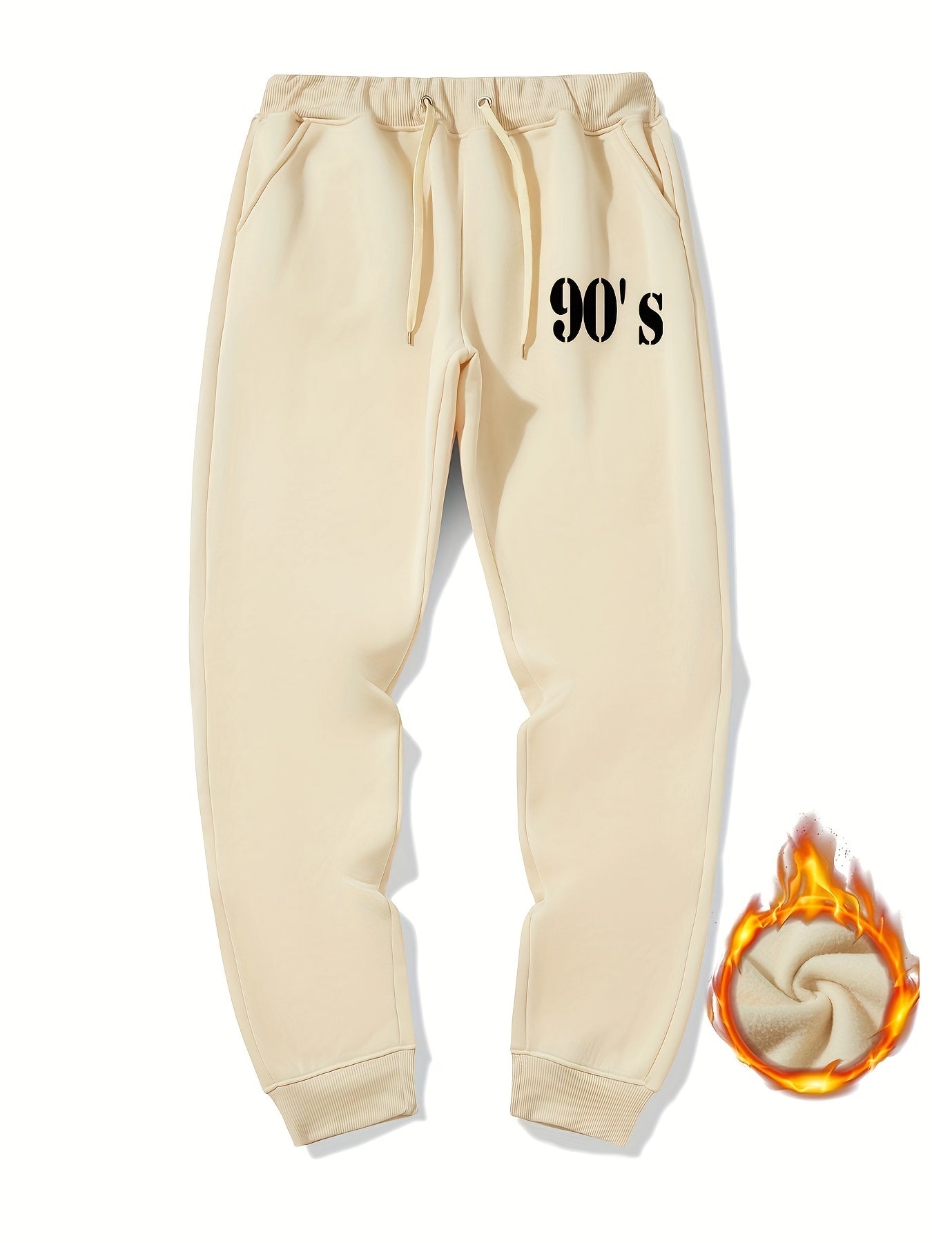 6cms Letter Print Casual Stretch Graphic Joggers Men s Sweatpants