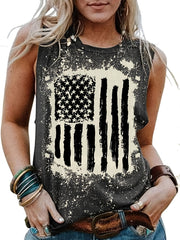 Vintage Flag Print Tank Top for Women