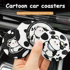 Cartoon Cow Coaster Car Cup Holder Anti Slip Coasters Heat Insulation Pad