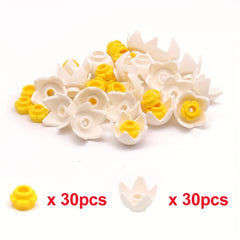 60pcs Flower Building Block Accessories for Lotus Campanula Garden