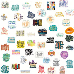 50pcs Inspirational Words Stickers Waterproof Decals for Laptop Water Bottle