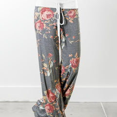 Floral Print Wide Leg Yoga Pants Low Waist Summer Casual