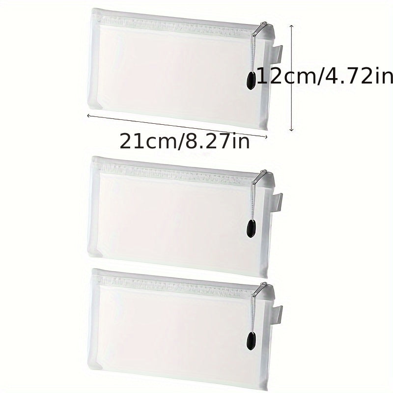 Transparent A4 Zipper File Bag Office Mesh Folder 5pcs pack