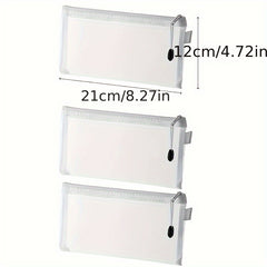Transparent A4 Zipper File Bag Office Mesh Folder 5pcs pack