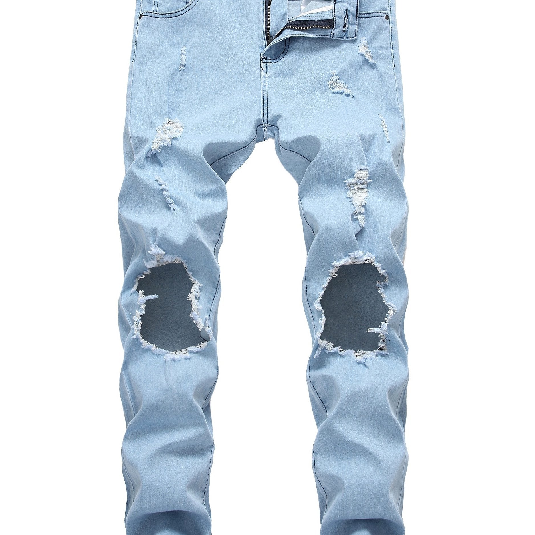 Men's Skinny Ripped Jeans Slim Fit Distressed Pants