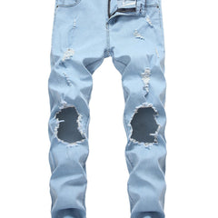 Men's Skinny Ripped Jeans Slim Fit Distressed Pants